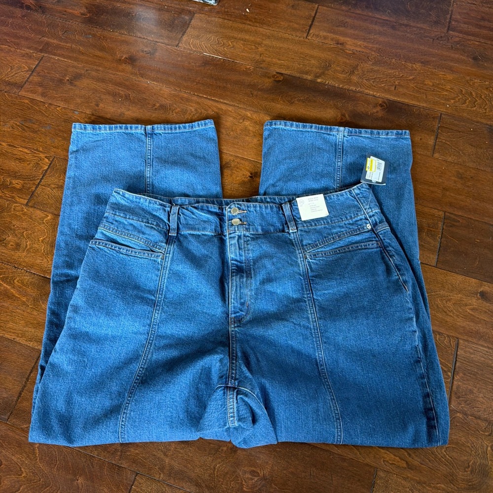 Universal Thread High-Rise Wide Leg Jeans Medium Wash Blue Denim Size 22 Reg